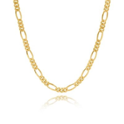 Figaro Chain Necklace with Custom Nameplate [Gold Plated] - 5MM