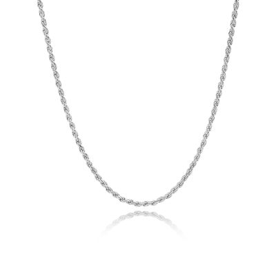 Rope Chain Necklace with Custom Nameplate [Sterling Silver] - 2.5MM