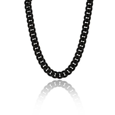 Cuban Link Chain Necklace [Black] - 12MM