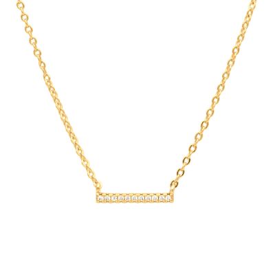 Aurora Pavé Bar Necklace [Gold Plated]
