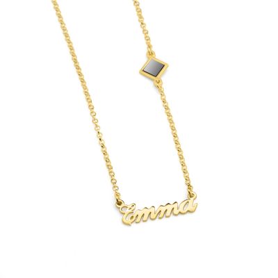 Signature Name Necklace with Nano Bible [18K Gold Vermeil]
