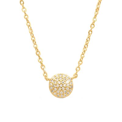 Pavé Circle Necklace With Crystals [Gold Plated]