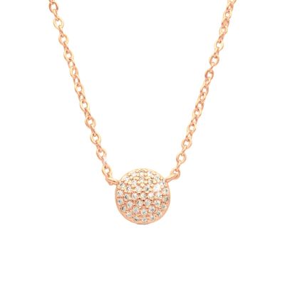 Pavé Circle Necklace With Crystals [Rose Gold Plated]