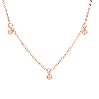 Crystal Blossom Necklace [Rose Gold Plated]
