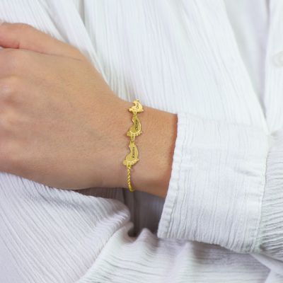 Family Path Name Bracelet [18K Gold Plated]