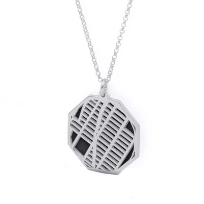 Family Paths Silhouette Map Necklace [Sterling Silver]