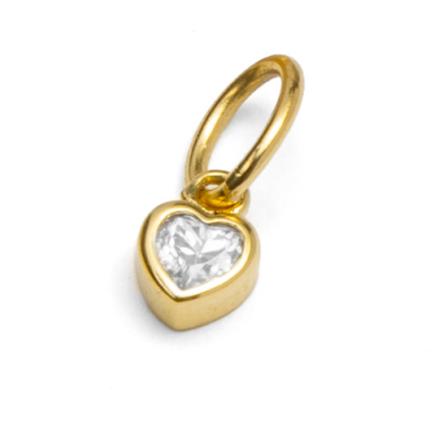 Diamond Heart Charm for Cara Initial Necklace [18K Gold Plated]