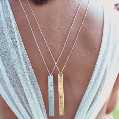 Unforgettable Memories Braille Necklace - Silver Plated