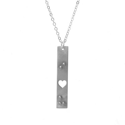 I Love You in Braille Necklace - Silver Plated [Tactile Writing]