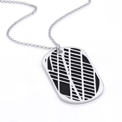 Map Tag Silhouette Necklace [Sterling Silver]
