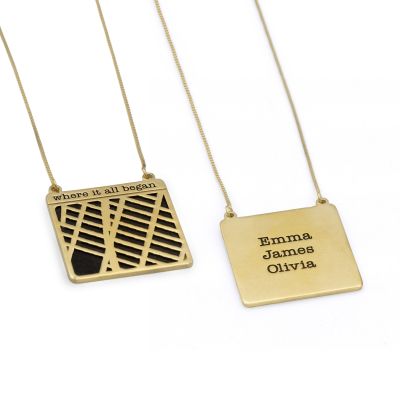 Enchanted Map Statement Silhouette Necklace [18K Gold Plated] 