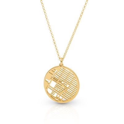 Memories Circle Map Necklace [18K Gold Plated]