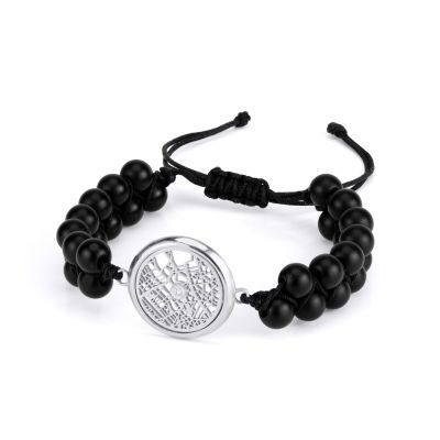 Black Onyx Map Bracelet [Sterling Silver]