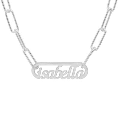 Paperclip Style Name Necklace [Sterling Silver]