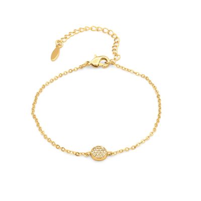 Pavé Circle Bracelet With Crystals [Gold Plated]