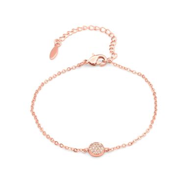 Pavé Circle Bracelet With Crystals [Rose Gold Plated]