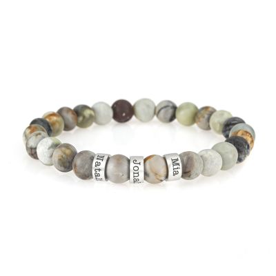 Picasso Jasper Men Name Bracelet [Sterling Silver]