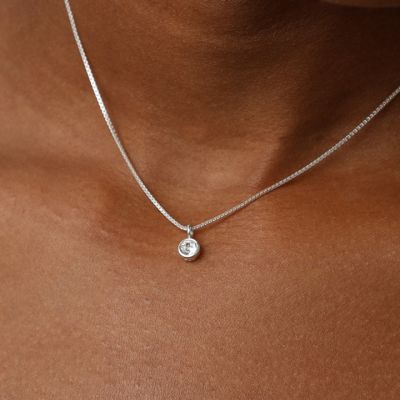 Enchanted Sparkle Necklace With A Diamond [Sterling Silver]