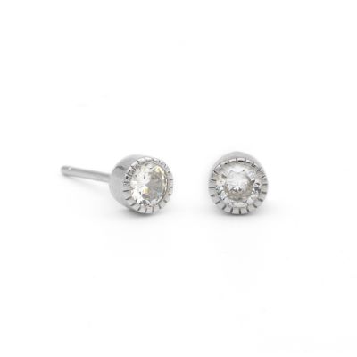 Dazzling Circle Stud Earrings - Hammered [Sterling Silver]