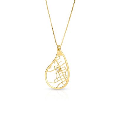 Threads Of Life Map Necklace [Gold Plated]
