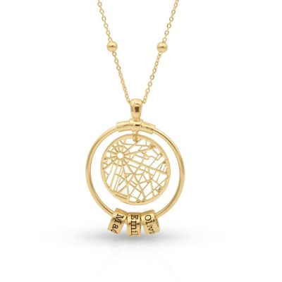 Map Necklace with Names [18K Gold Vermeil]