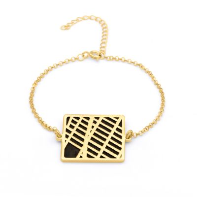 Treasured Spot Map Silhouette Bracelet [18K Gold Plated]