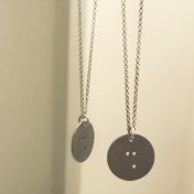 Classic Round Initial Braille Necklace - Silver Plated