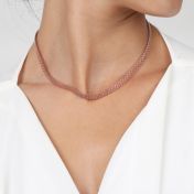 Herringbone Necklace [18K Rose Gold Plated]