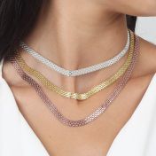 Herringbone Necklace [18K Rose Gold Plated]