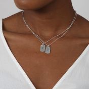 Classic Tag Initials Necklace [Sterling Silver]