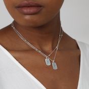 Classic Tag Initials Necklace [Sterling Silver]