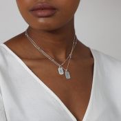Classic Tag Initials Necklace [Sterling Silver]
