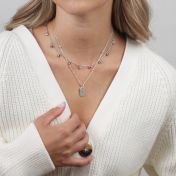 Classic Tag Initials Necklace [Sterling Silver]