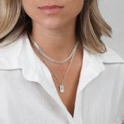 Classic Tag Initials Necklace [Sterling Silver]