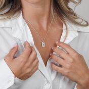 Classic Tag Initials Necklace [Sterling Silver]