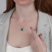Touch of Nature Malachite Necklace - Black Crystals [Sterling Silver]