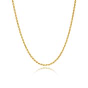 Rope Chain Necklace with Custom Nameplate [Gold Plated] - 2.5MM