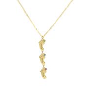 Footsteps Name and Birthstone Necklace