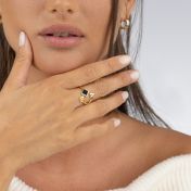 Maria Initial Ring with Nano Bible [18K Gold Vermeil]