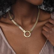 Big Family Circle Name Necklace [18K Gold Plated]