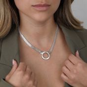 Big Family Circle Name Necklace [Sterling Silver]