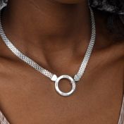 Big Family Circle Name Necklace [Sterling Silver]