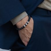 Serene Black Onyx Men Name Bracelet 