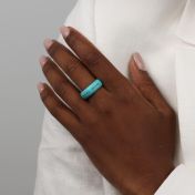 Turquoise Howlite Name Ring