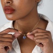 Deep Sea Sodalite Sphere Necklace