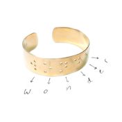 Wide Inspiration Braille Cuff - 14k Gold Plated