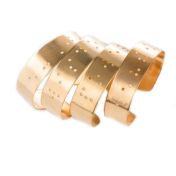 Wide Inspiration Braille Cuff - 14k Gold Plated
