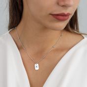 Classic Tag Initials Necklace [Sterling Silver]