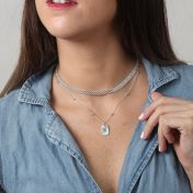 Classic Tag Initials Necklace [Sterling Silver]