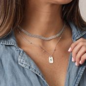 Classic Tag Initials Necklace [Sterling Silver]